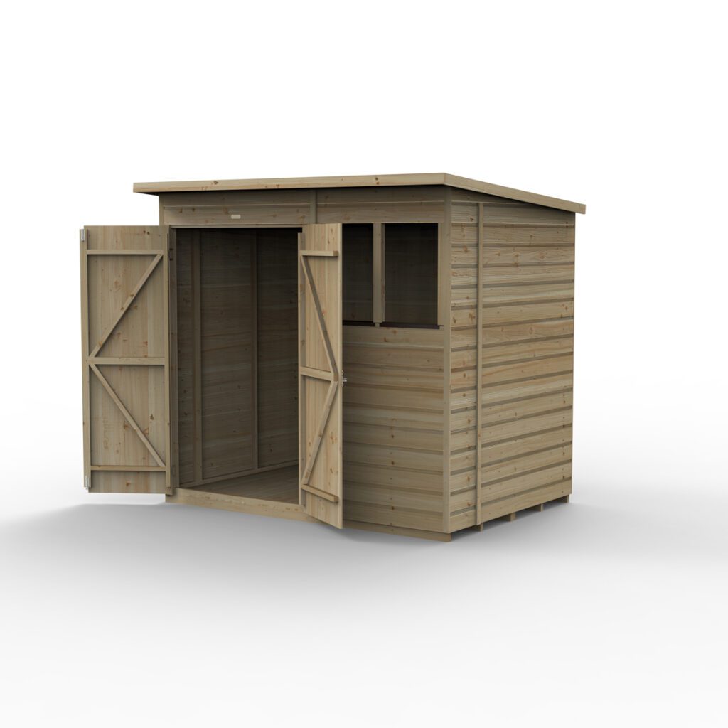 Beckwood 7×5 Pent Shed – 2 Windows – Double Door 5013053204122 2
